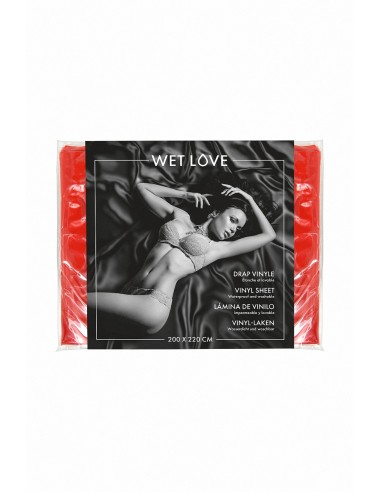 Drap Vinyle rouge 220 x 200 cm - Fetish Tentation