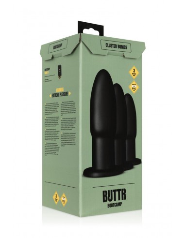 Kit entrainement anal 3 plugs Cluster Bombs - Buttr