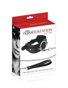 Collier avec anneau & laisse - Fetish Tentation 2