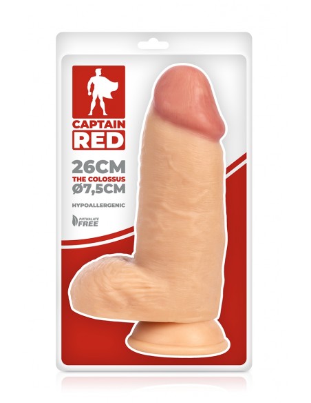 Consolador Coloso XXL 26 x 7,5 cm - Capitán Rojo