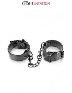 Menottes simili cuir ajustables - Fetish Tentation
