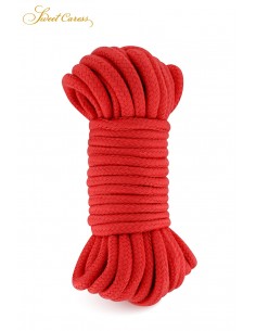 Corde de bondage rouge 10m - Sweet Caress