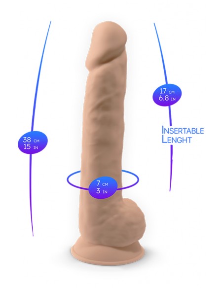 Dildo doble densidad XXL 38 x 7 cm - SilexD
