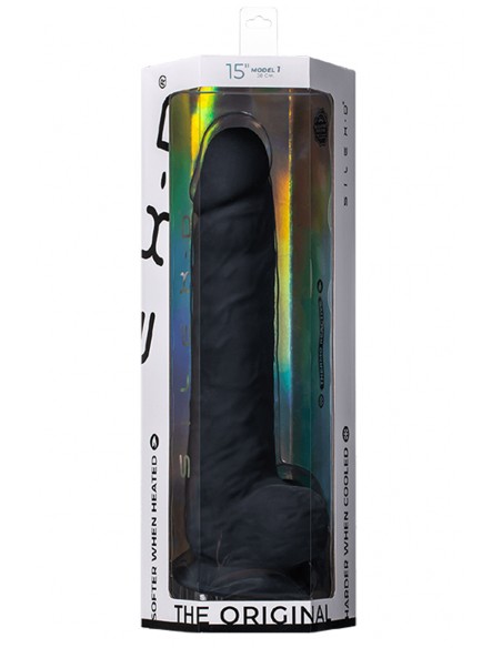 Doppeldichter XXL-Dildo Schwarz 38 x 7 cm - SilexD