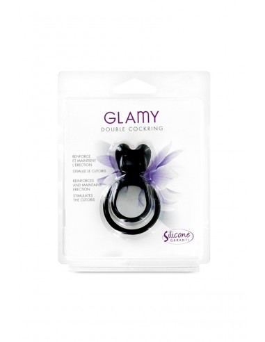 Double Cockring noir Glamy