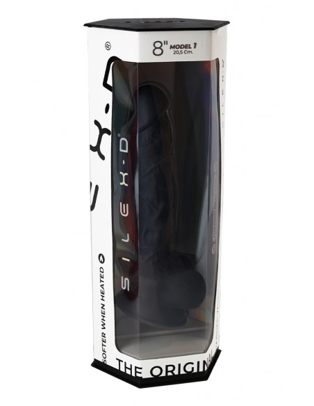 Consolador negro doble densidad 20 cm - SilexD