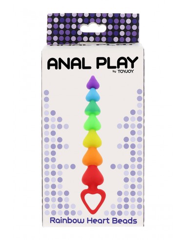 Stimulateur anal Rainbow Heart Beads - Toyjoy