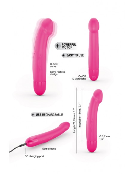 Vibrador recargable Real Vibration rosa M 2.0 - Dorcel