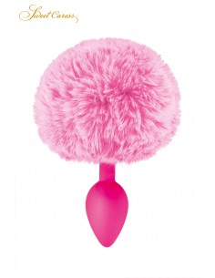 Plug queue de lapin - rose