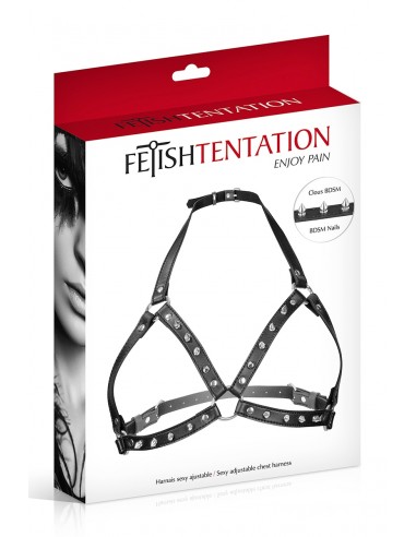 Harnais poitrine à pointes - Fetish...