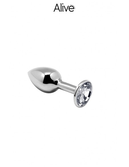 Transparenter, juwelenbesetzter Metallplug S - Alive