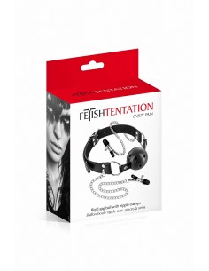 Baillon boule rigide et pinces à seins 2