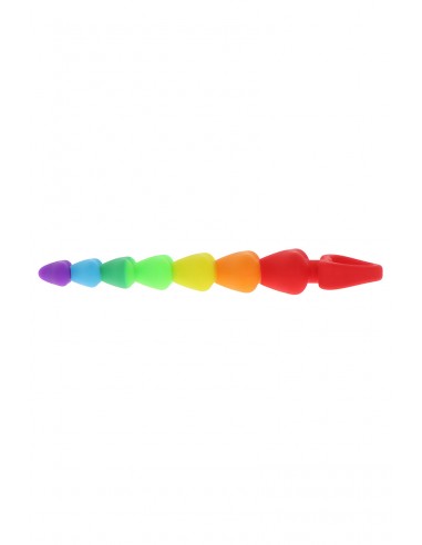 Stimulateur anal Rainbow Heart Beads - Toyjoy