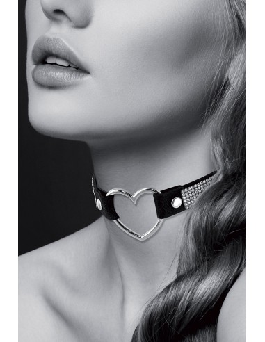 Collier strass et coeur - Bijoux Pour...