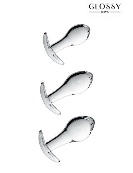 Set mit 3 Glossy Toys Nr. 17 Analplugs aus Glas