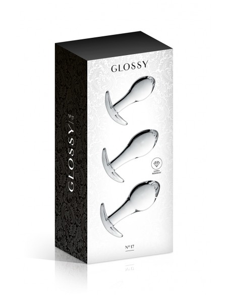 Set de 3 plugs anales de vidrio Glossy Toys n° 17