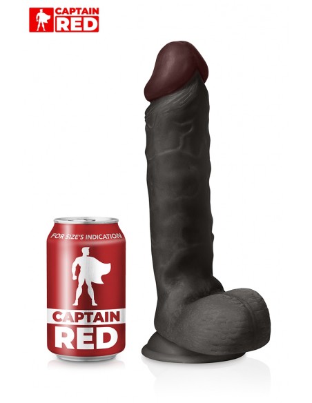 El Consolador Realista Negro Intenso 24 x 5 cm - Capitán Rojo