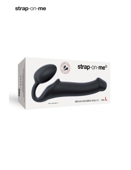 L schwarzer Umschnalldildo