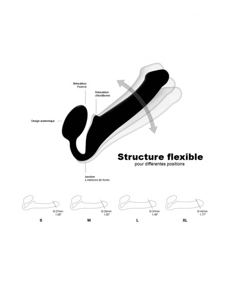 L schwarzer Umschnalldildo