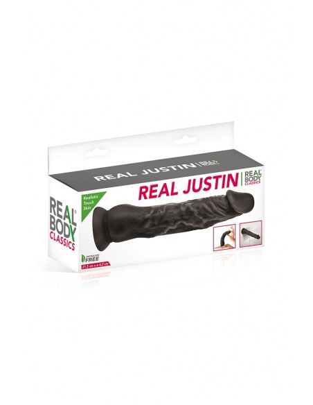 Consolador realista 21 cm negro - Real Justin