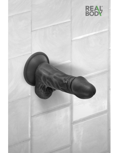 Consolador realista negro 13 cm -...