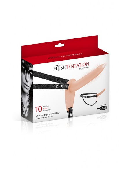 Fetish Tentation vibrierender Umschnalldildo aus Fleisch