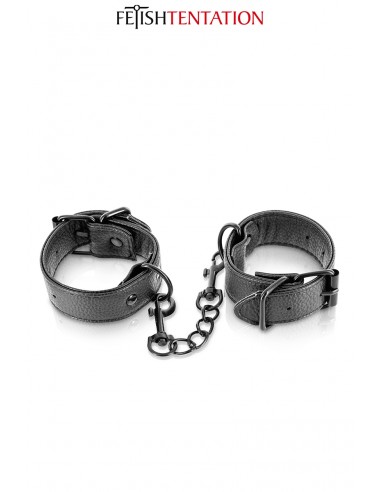 Menottes simili cuir ajustables -...