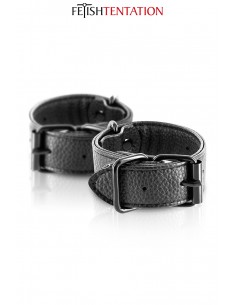 Menottes simili cuir ajustables - Fetish Tentation 2