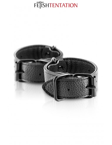Menottes simili cuir ajustables -...