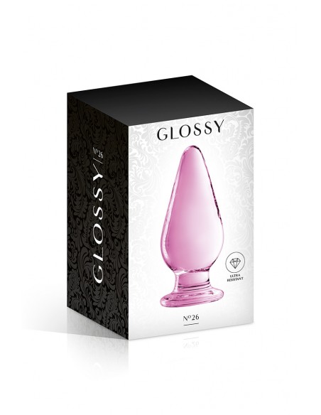Plug anal de cristal Glossy Toys n° 26 Rosa