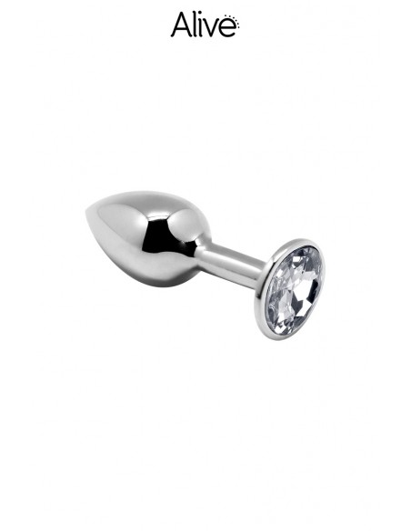 Transparenter, juwelenbesetzter Metallplug M - Alive
