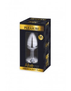 Plug métal bijou transparent M - Alive 2
