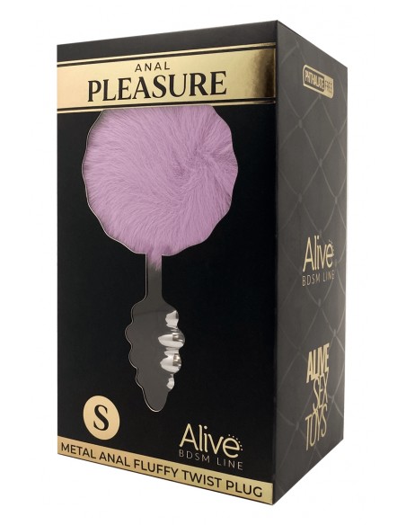 Lila Fluffy Twist S Metallstecker - Alive