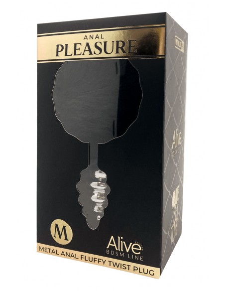 Tapón metálico Fluffy Twist M negro - Alive