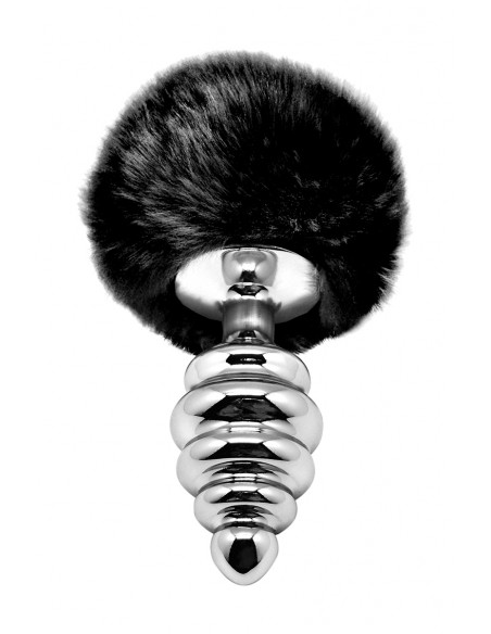 Tapón metálico Fluffy Twist L negro - Alive