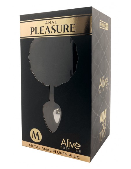 Schwarzer Fluffy M Metallstecker - Alive