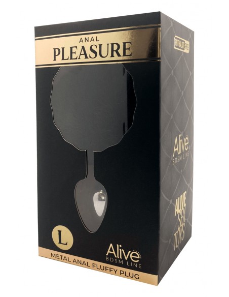 Schwarzer Fluffy L Metallstecker - Alive
