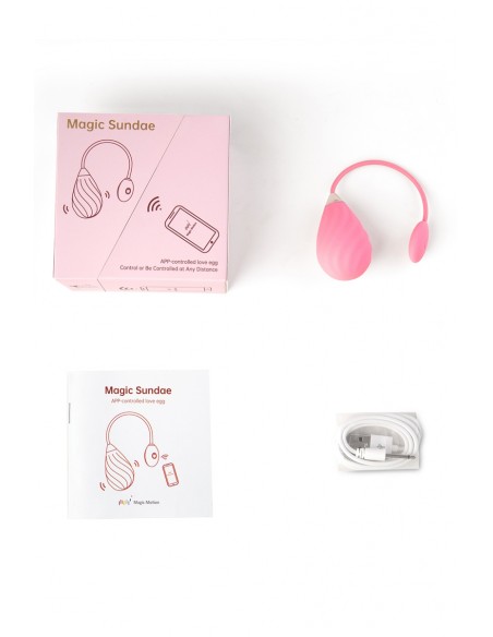 Huevo vibrador conectado Magic Sundae rosa - Magic Motion